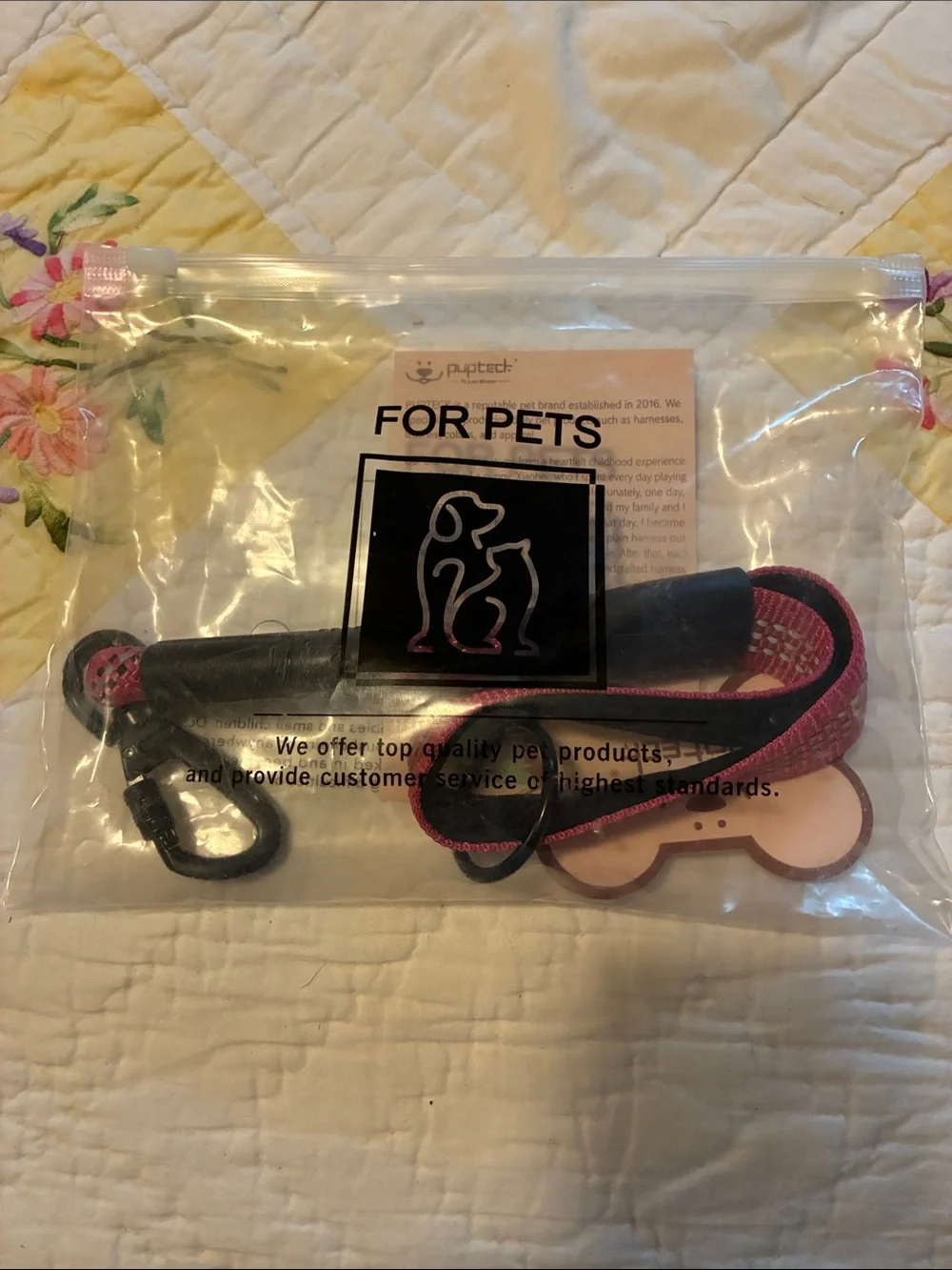Pink Dog Training Leash with Carabiner Clip-Brand New